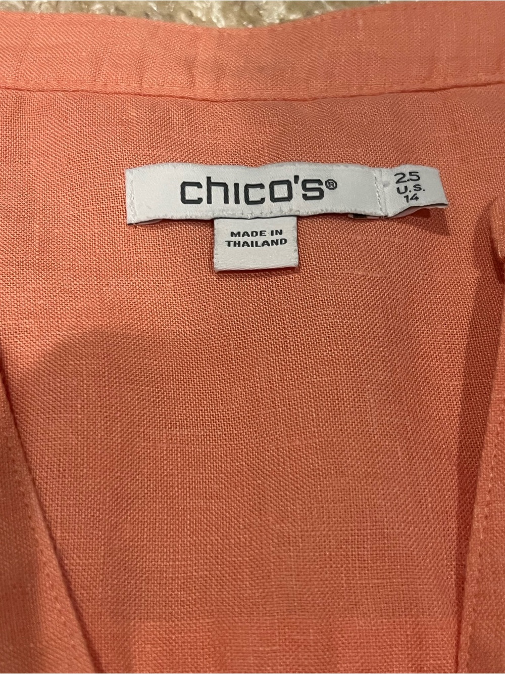 Chico's Peach Coral Linen Shirt